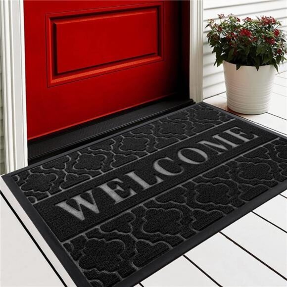 Welcome Door Mat, Heavy Duty Sturdy Front Door Mat for Home Entrance, Garage - Picture 1 of 7